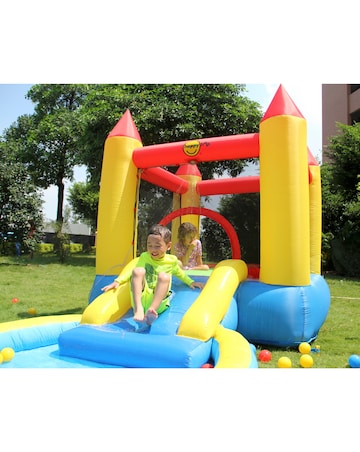 Happy Hop Castle Bouncer with Slide and Hoop