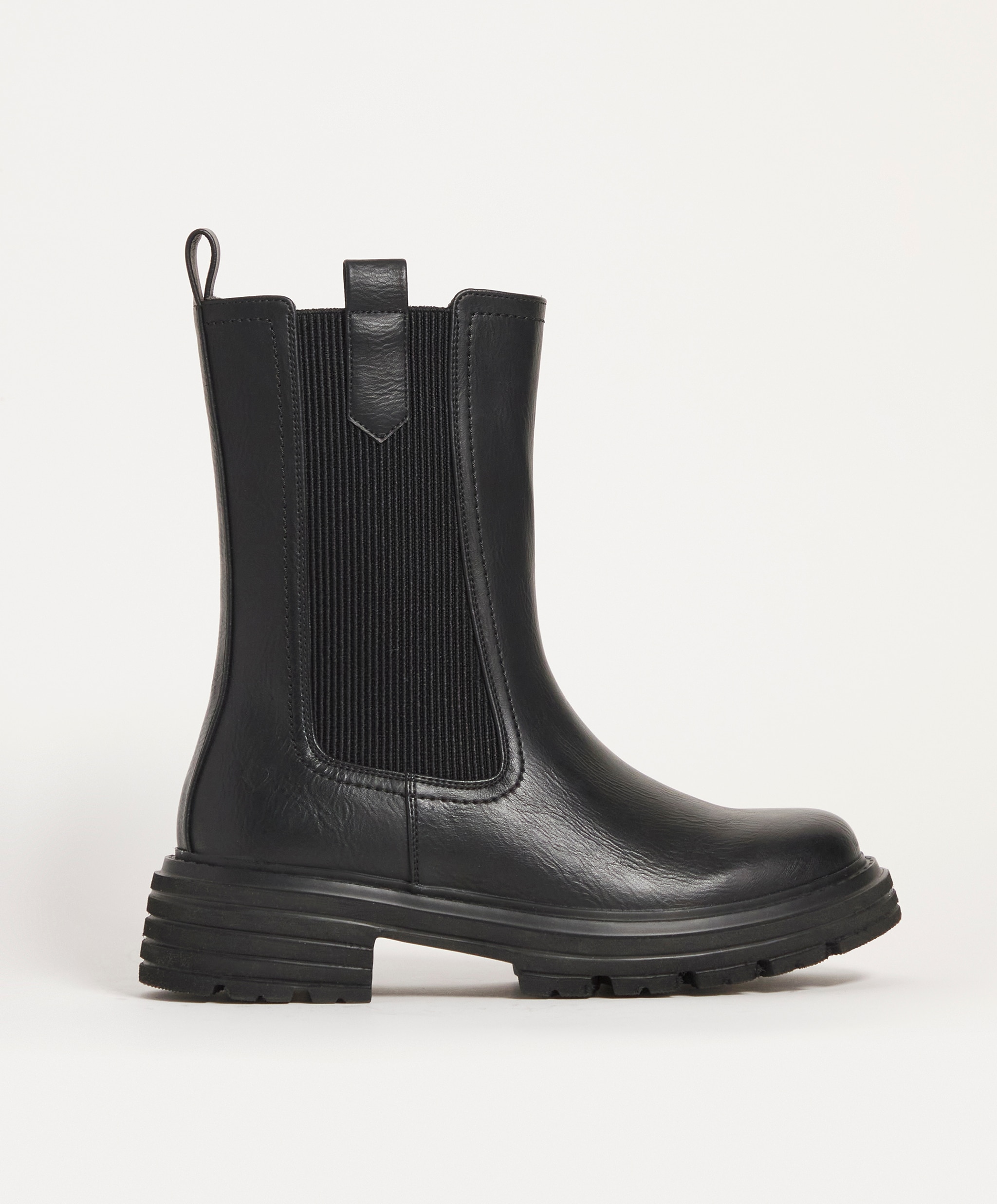 Black calf length boot