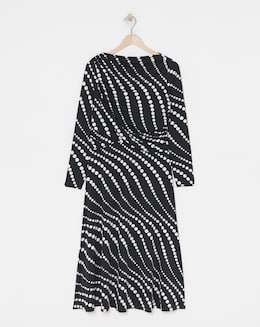 Long Sleeve Drape Detail Dress