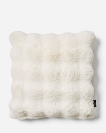 Bubble Faux Fur Cushion - Ivory