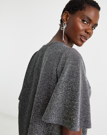 Glitter Knit Angel Sleeve Top