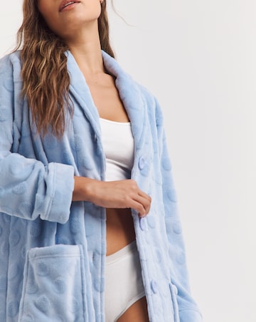 Pretty Secrets Button Through Fleece Dressing Gown