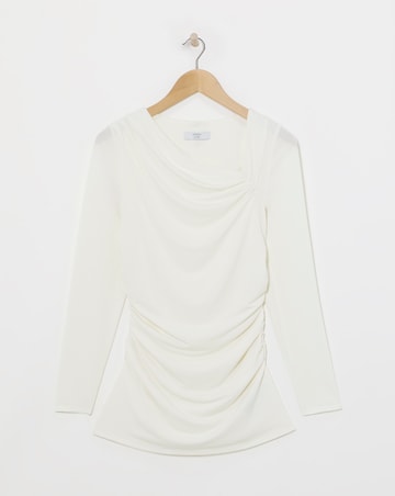 Joanna Hope Aysmmetrical Top With Brooch