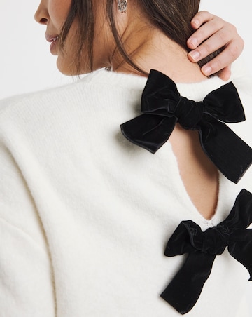 Simply Be Ivory Bow Back Longline Jumper