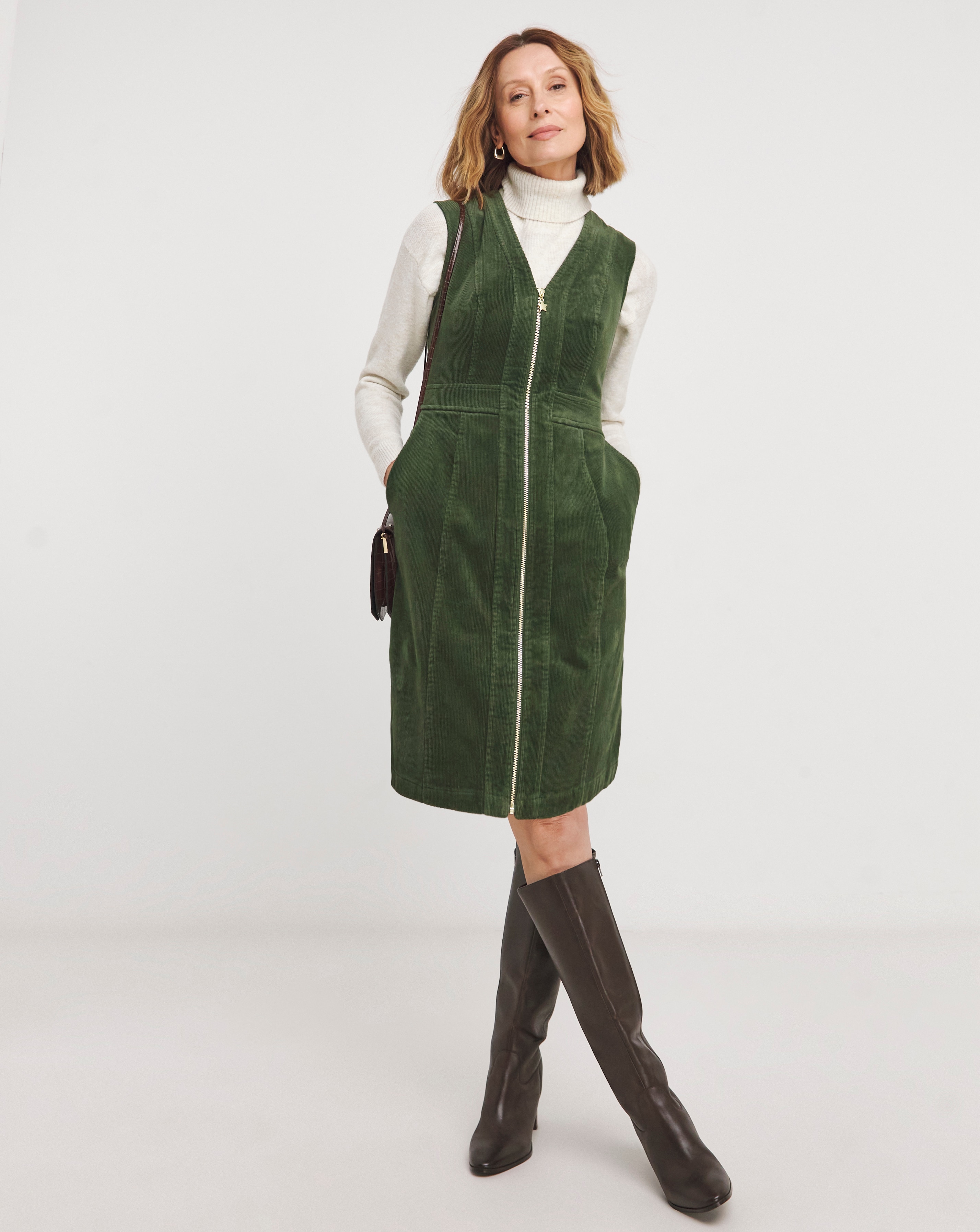 Joe Browns Confident Cord Pinafore Dress | JD Williams