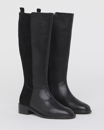 Fiona Leather Suede Mix Riding Boots - Extra Wide Fit (EEE) & Super Curvy Calf
