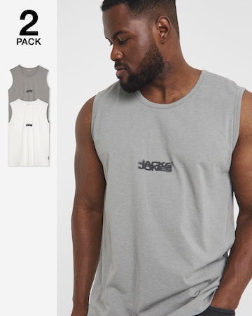 Jack & Jones Logo Vest 2 Pack - Multi