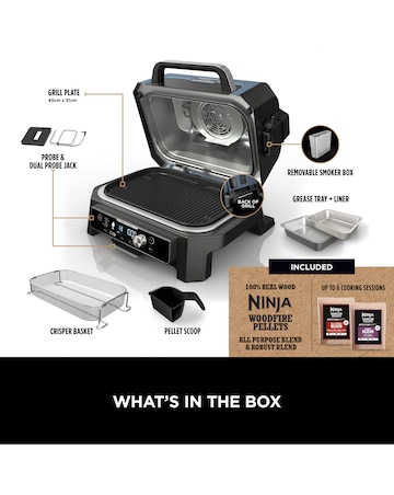 Ninja Woodfire OG901UK Pro Connect XL Electric BBQ Grill and Smoker