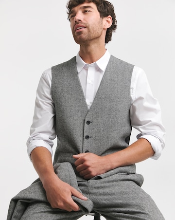 Herringbone Tweed Reg Fit Waistcoat