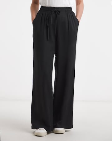 Linen Mix Wide Leg Trousers