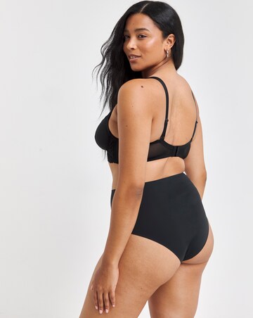 Figleaves Ella Mesh Insert Non Wired Nursing Bra (D-H) Black