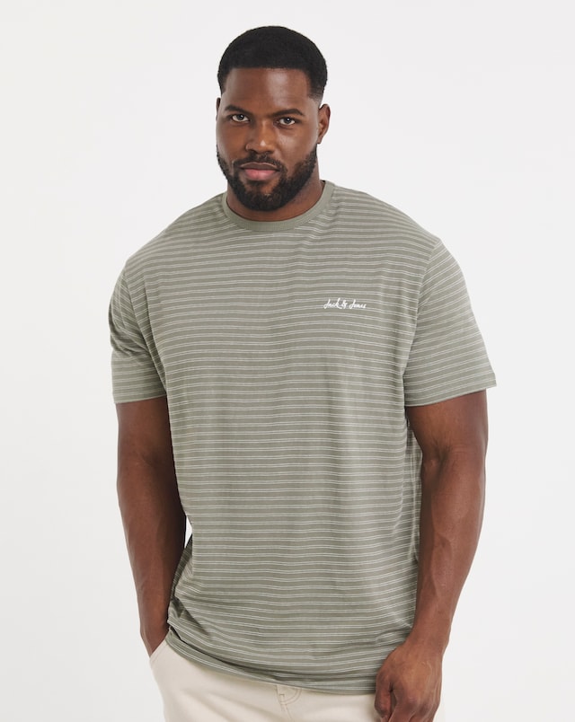 JACK & JONES Devin Daytona Striped T-Shirt - Green