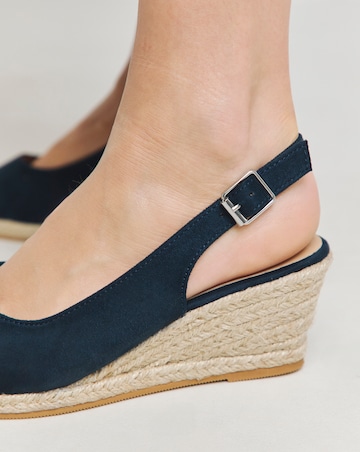 Miami Wedge Espadrille Slingback Sandals - Extra Wide Fit (EEE)