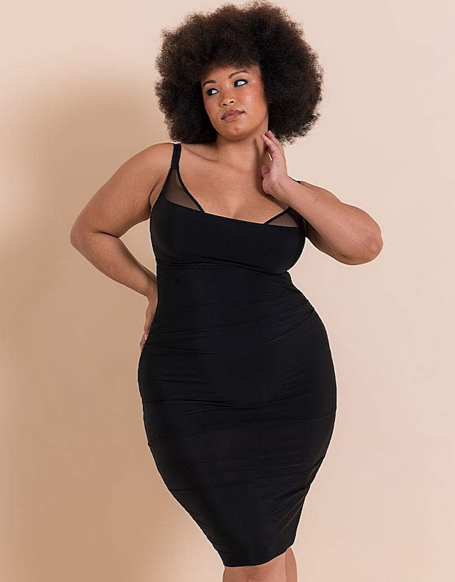 Curvy Kate Mirage Contour Wired Slip Dress Black