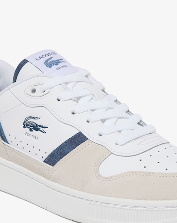 Lacoste T-Clip Set Leather Trainer - White/Dark Blue