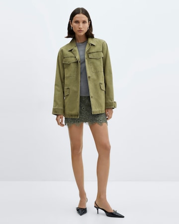 Mango Khaki Utility Caracas Overshirt