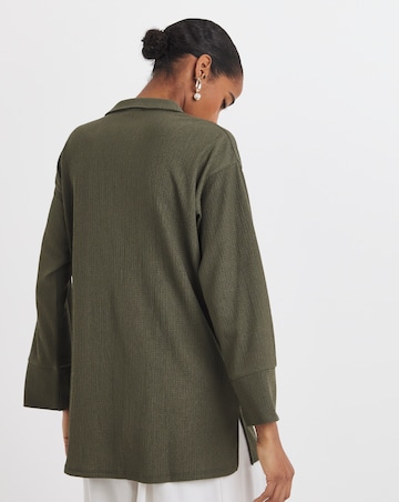 Sage Collared Pull On Longline Top