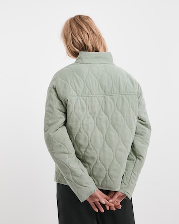 Sage Washed Quilted Short Jacket