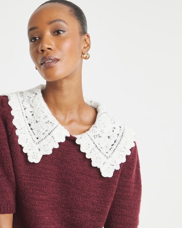 Cherry Lace Collar Jumper