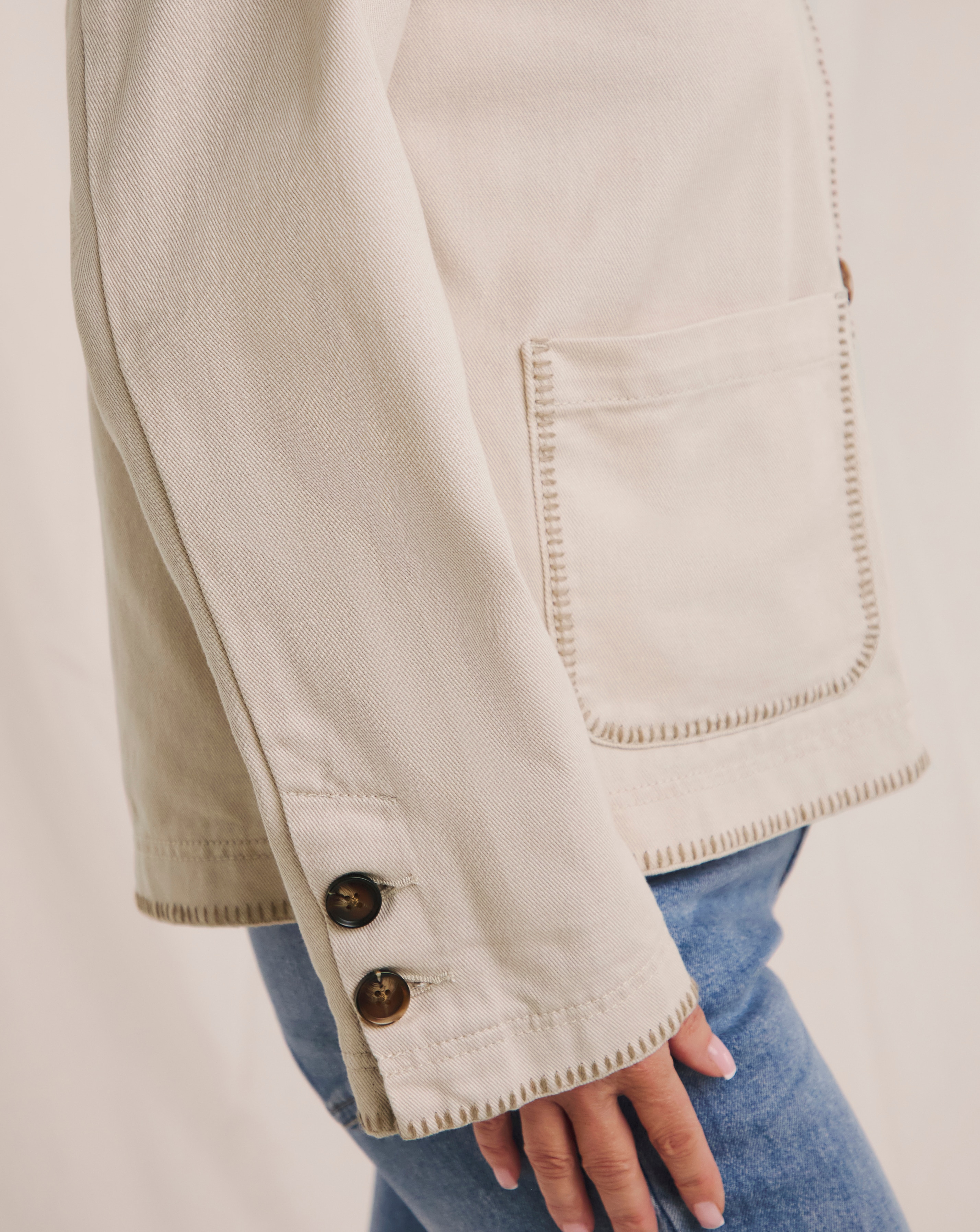 Julipa Blanket Stitch Denim Jacket | JD Williams