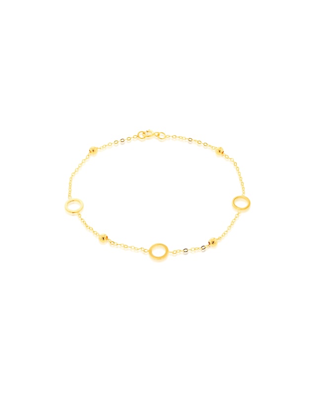 9ct Yellow Gold Circle Bead Bracelet