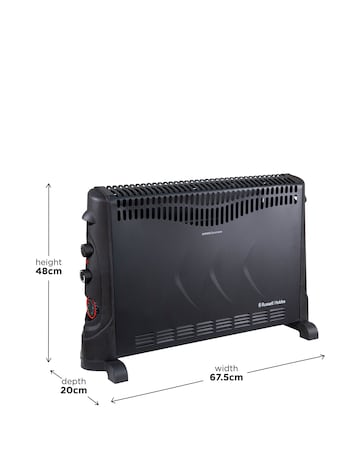 Russell Hobbs 2kW Black Convection Heater with Timer
