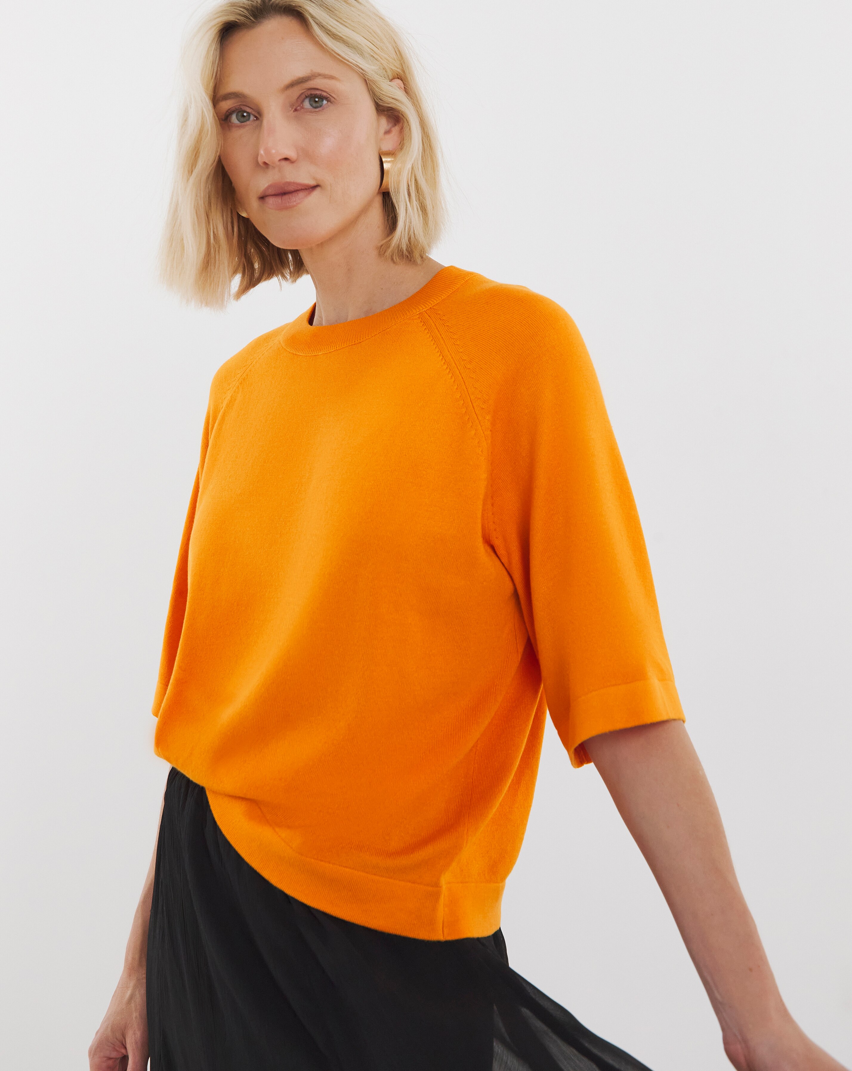 Eversoft Orange Half Sleeve Knitted T-shirt