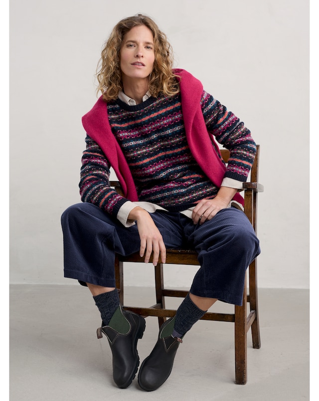 Seasalt Percella Cove Fair Isle Round Neck Merino Wool Jumper