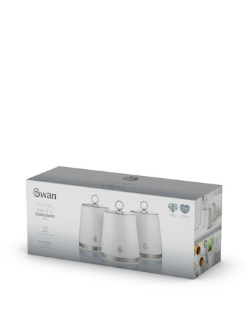 Swan Serenity Set of 3 Canisters White