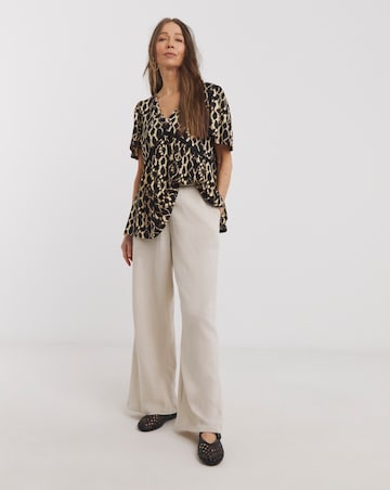 Black Print Crochet Contrast Top