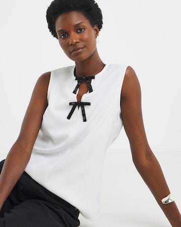 Embellished Bow Detail Sleeveless Vest