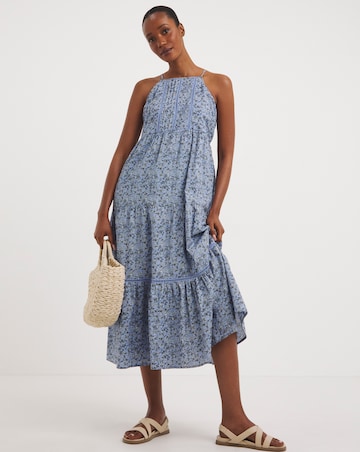 Anise Floral Print Ladder Trim Maxi Dress