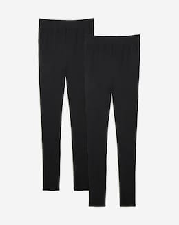 Cotton Rich 2 Pack High Waist Full Length Leggings