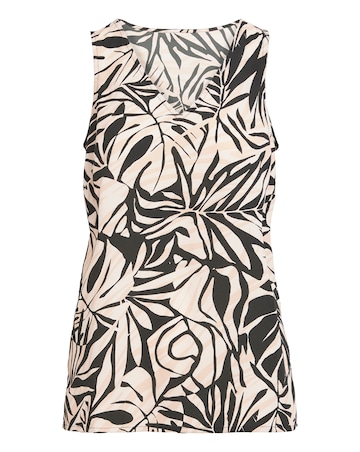 Printed V Neck Woven Vest