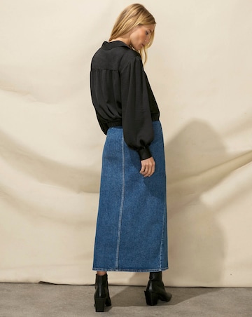 Ro&Zo Satin Tie Front Shirt