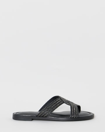 Dulce Woven Shimmer Twist Flat Sandals - Wide Fit (E)