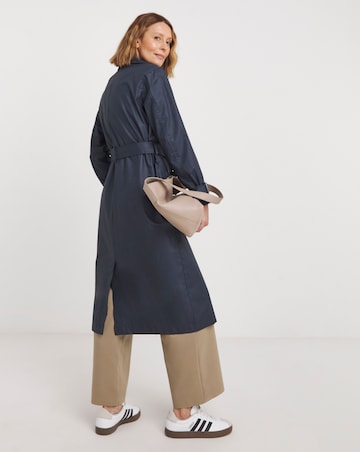 Navy Coated Trench Coat
