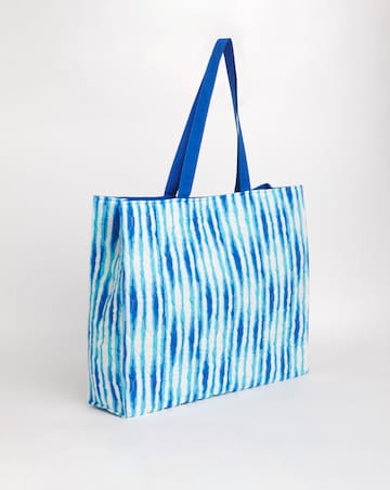 Blue Printed Quilt Oversized Tote Bag