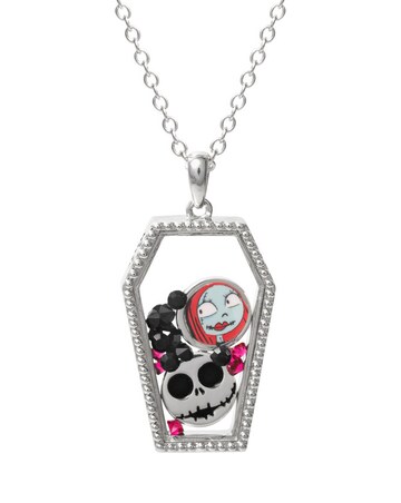 Disney Nightmare Before Christmas Silver plated Floating Stone Necklace