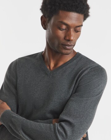 Cotton Knitted V Neck Jumper Long