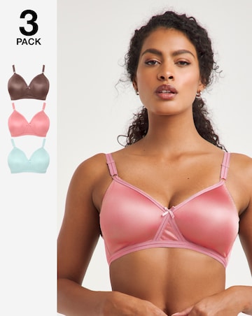 Pretty Secrets 3 Pack Moulded Full Cup Non Wired Bras B-E