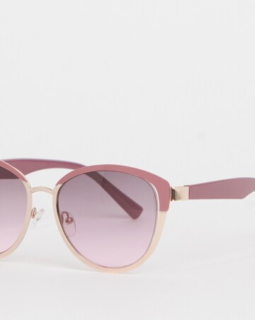 Amelia Pink Trim Round Sunglasses