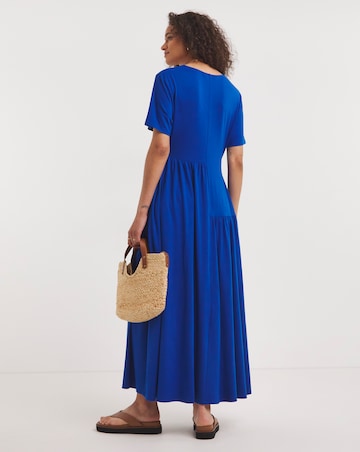 Soft Touch Asymmetric Jersey Maxi Swing Dress