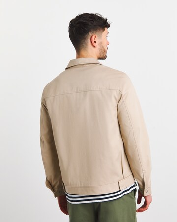 Stone Zip Up Smart Harrington Jacket