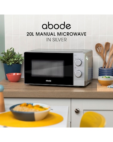 Abode 20 Litre Silver Manual Microwave