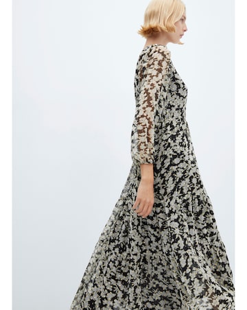 Mango Floral Print Midi Dress