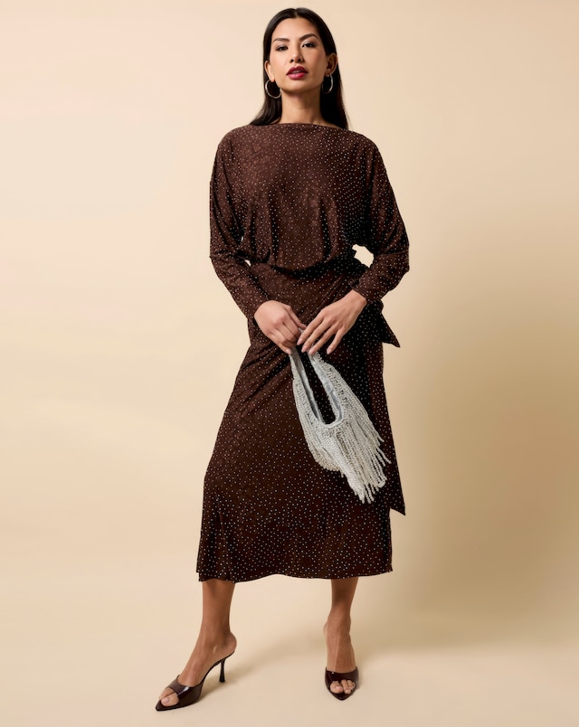 Little Mistress Black and Gold Foil Print Mini Dress | JD Williams