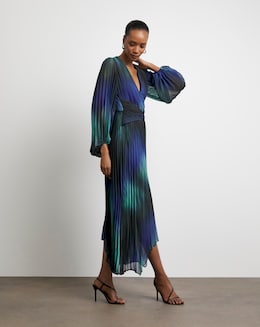 Joanna Hope Asymmetric Pleated Dress