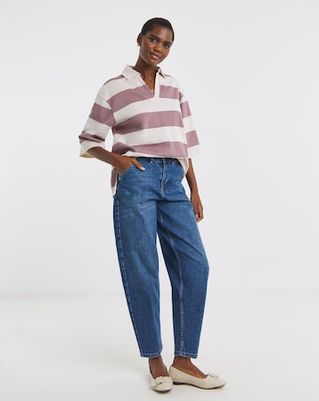 Lilac Stripe Rugby Polo Top