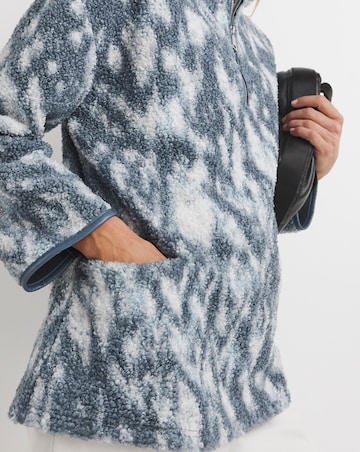 Aztec Borg Longline Quarter Zip Jacket